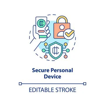 Secure personal device concept icon 스톡 일러스트