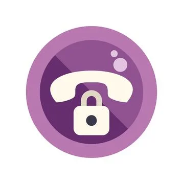 Secure phone calling concept with padlock icon Stock Illustration