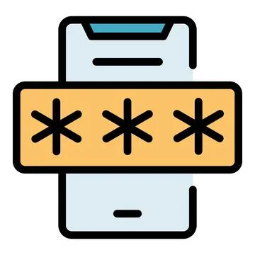 Secure phone login icon vector flat イラスト素材