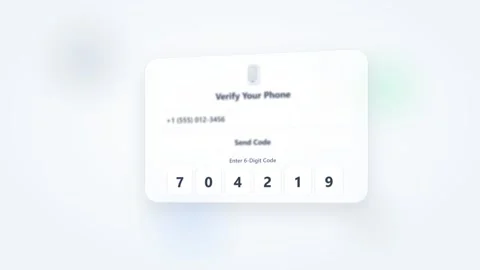 Secure phone number verification process in mobile app interface. 4K Stock Footage 348301233