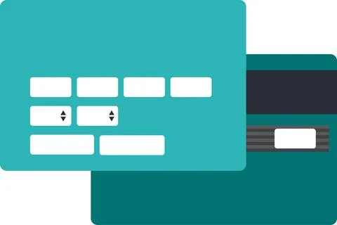 Secure Plastic Bank Cards Set Stock Illustration