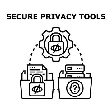 Secure privacy concept with data protection tools イラスト素材