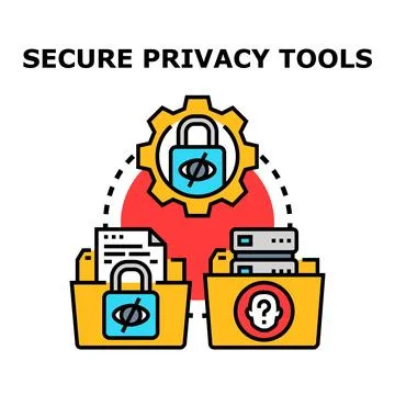 Secure privacy concept with data protection tools Stock Illustration