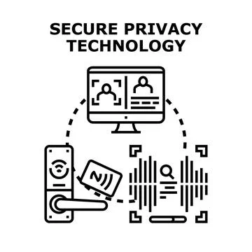 Secure privacy technology administering access and data protection Stock Illustration
