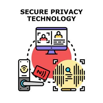Secure privacy technology administering access and data protection Stock Illustration