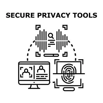 Secure privacy tools providing data protection and identity security 스톡 일러스트