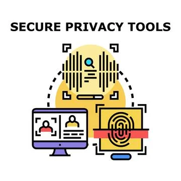 Secure privacy tools providing data protection and identity security Stockillustratie