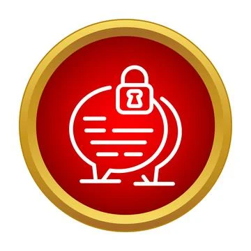 Secure private chat message communication with padlock icon Stock Illustration