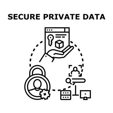 Secure private data management and digital protection Stock Illustration
