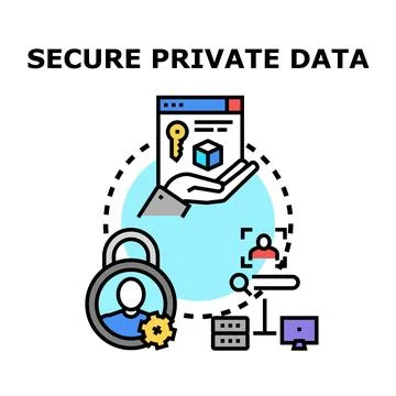 Secure private data management and digital protection Stock Illustration