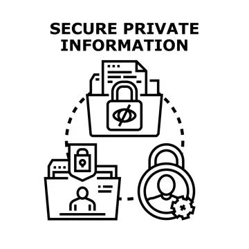 Secure private information concept protecting digital data Stock Illustration