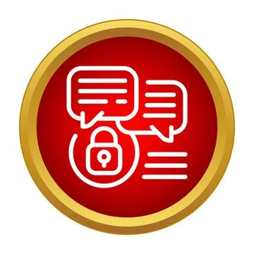 Secure private messaging and encrypted chat communication icon Stock Illustration