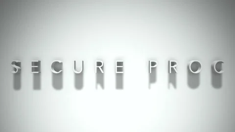 Secure proc 3D title animation with shadows on a white background Video stock 297517373