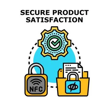 Secure product satisfaction concept visualizing data protection 库存插图