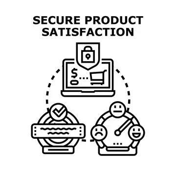 Secure product satisfaction concept visualizing online shopping Stock-Illustration