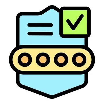Secure production process ensuring quality control with checked symbol Stock Illustration