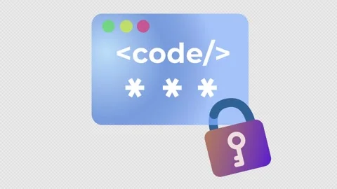 Secure protected code access icon animation. Data encryption symbol. Stock Footage 296308950