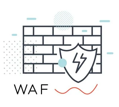 Secure Protection - Web Application Firewall - WAF Icon - Stock Illustration Stock Illustration