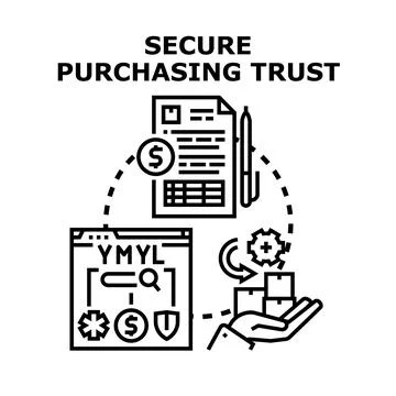 Secure purchasing trust concept protecting online transactions Stock Illustration