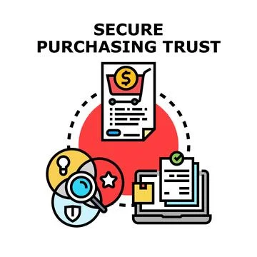 Secure purchasing trust concept vector illustration Stock Illustration