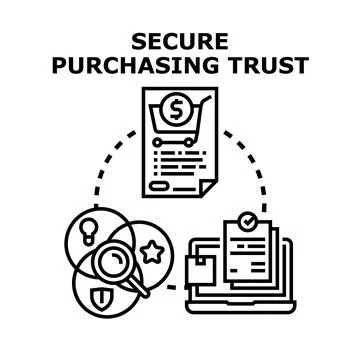 Secure purchasing trust concept vector illustration Stock Illustration