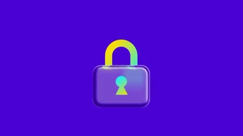 Secure Purple Padlock Stock Footage 336063476