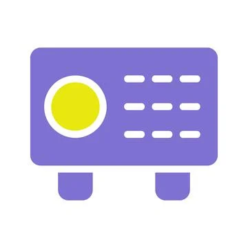 Secure Purple Safe Icon with Yellow Lock Circle Stock Illustration