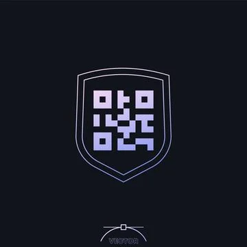 Secure qr code payment icon, vector Stock Illustration