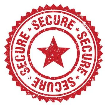 Secure red grunge round stamp. secure stamp Stock Illustration