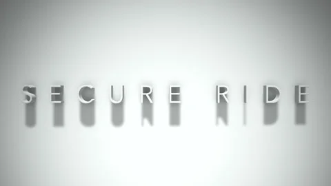 Secure ride 3D title animation with shadows on a white background Stock Footage 297516270