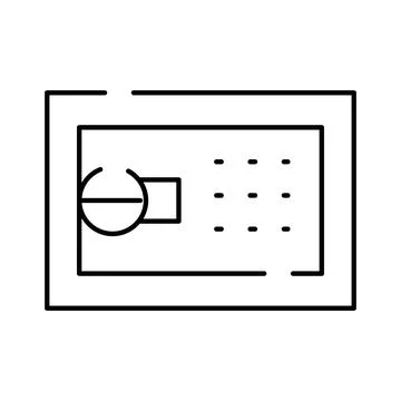 Secure safe box lock preventing theft icon Ilustración de archivo