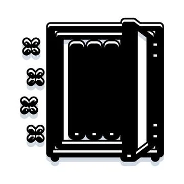 Secure safe box storing important documents and valuables Stock Illustration
