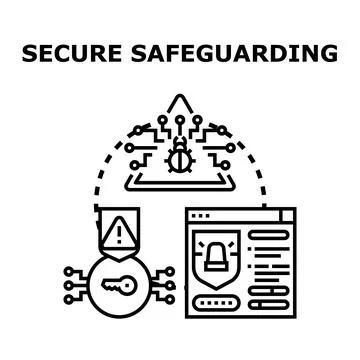 Secure safeguarding digital data and online security 库存插图