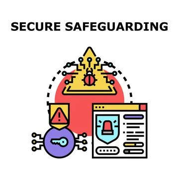 Secure safeguarding digital data and online security Stockillustratie