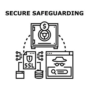 Secure safeguarding digital data and financial assets Stock Illustration