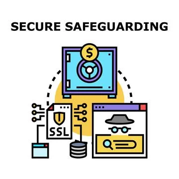 Secure safeguarding digital data and financial assets Stock Illustration