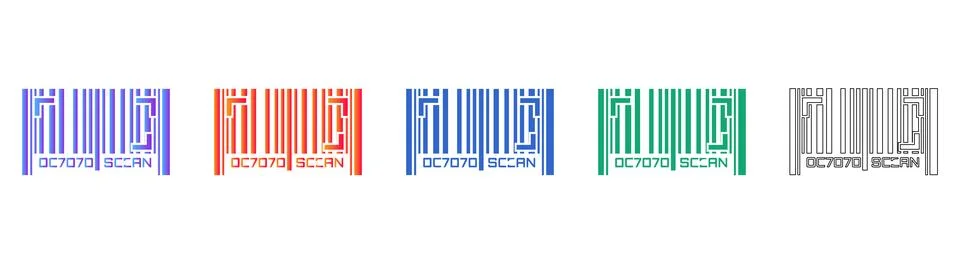 Secure Scan Identification Barcode Icons Stock-Illustration