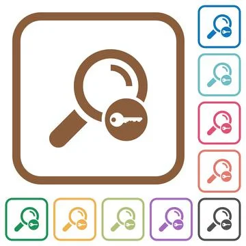 Secure search simple icons 스톡 일러스트