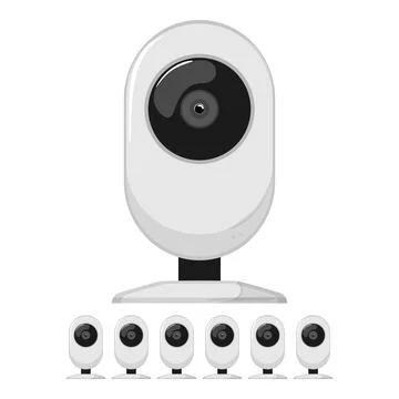 Secure security camera cctv cartoon vector graphic Illustrazione stock
