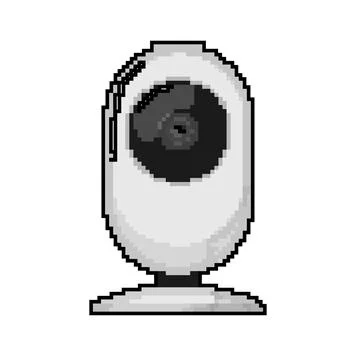 Secure security camera cctv game pixel art vector illustration Stock Illustration