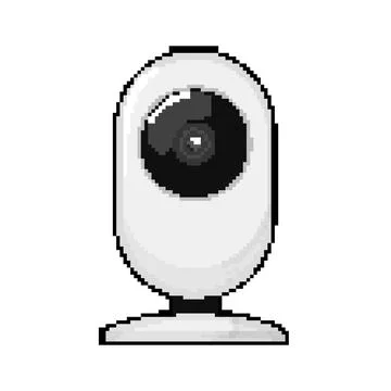 Secure security camera cctv pixel art vector illustration 스톡 일러스트