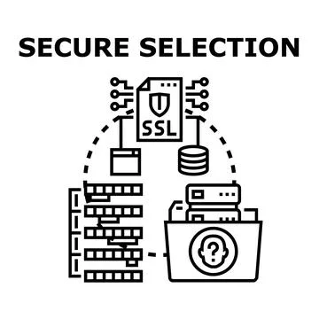 Secure selection concept choosing confidential data online 스톡 일러스트