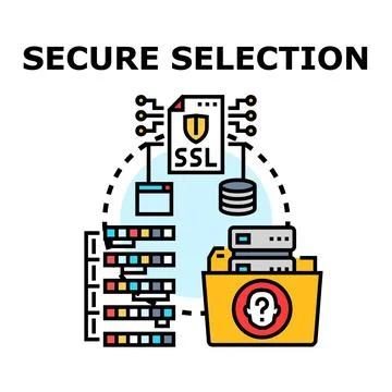 Secure selection concept choosing confidential data online Stock Illustration
