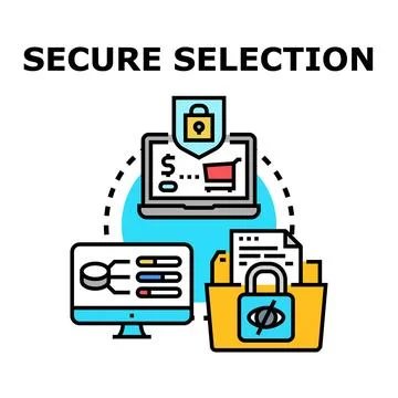 Secure selection concept of data privacy and choosing Stock Illustration