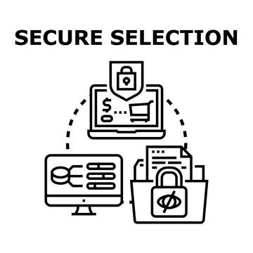 Secure selection concept of data privacy and choosing 스톡 일러스트
