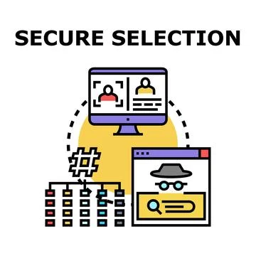 Secure selection concept with digital interface choosing options イラスト素材
