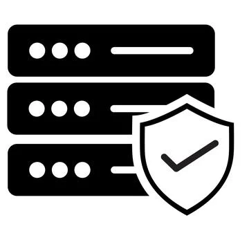 Secure server icon. Data protection sign. Cyber security solid symbol. Stock-Illustration