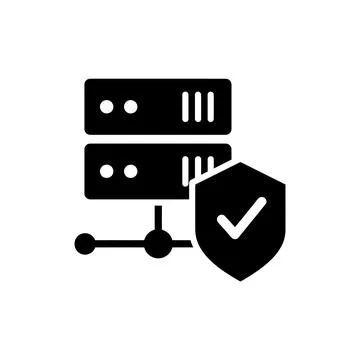 Secure Server Infrastructure Glyph Icon Stock Illustration