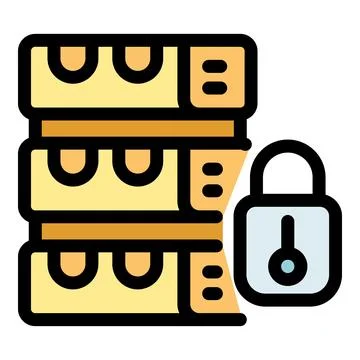 Secure server network protecting data with padlock, ensuring online safety イラスト素材