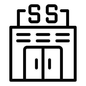 Secure server room icon showing data protection and security 스톡 일러스트